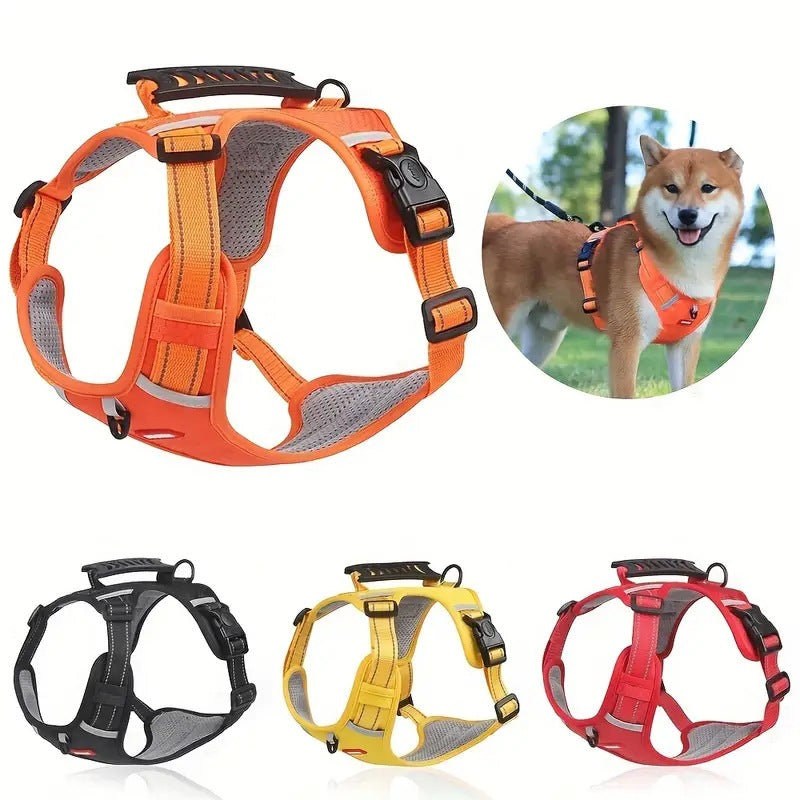 Reflective Dog Harness with Leash, No-Pull Vest Harness for Dogs, Adjustable Dog Vest with Handle, Walking Training Pet Harness