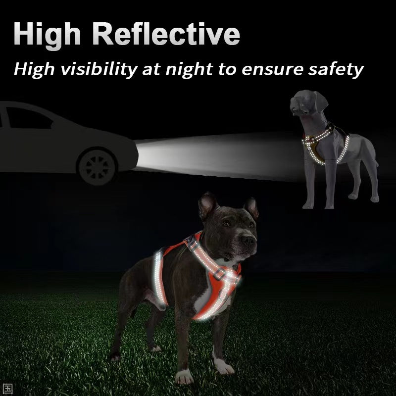 Reflective Dog Harness with Leash, No-Pull Vest Harness for Dogs, Adjustable Dog Vest with Handle, Walking Training Pet Harness