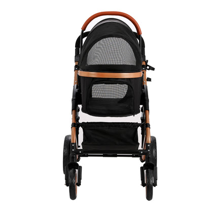 Pet Stroller Dog Pram Large Cat Carrier Travel Foldable Pushchair 4 Wheels