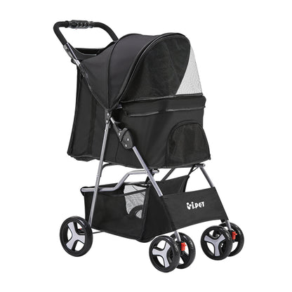 Pet 4 Wheel Pet Stroller - Black