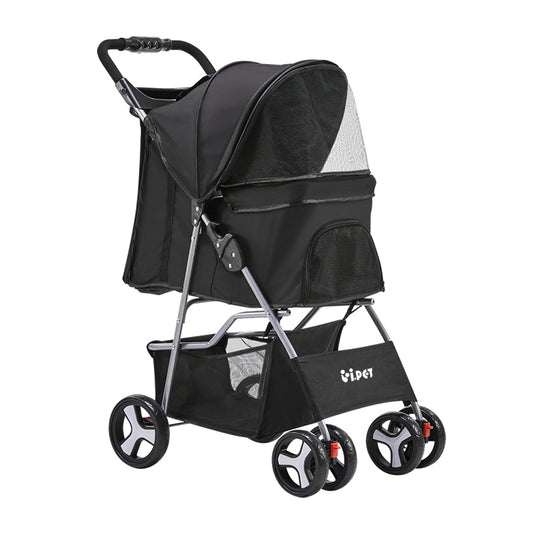 Pet 4 Wheel Pet Stroller - Black