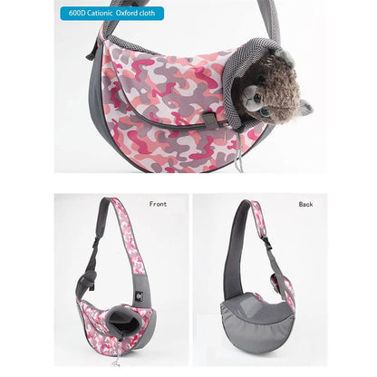 Lightweight Single Shoulder Pet Sling Bag - Stylish Durable Oxford Fabric Carrier