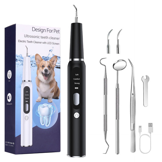 Professional Pet Dental Cleaning Kit - Ultrasonic Scaler, Tools & 3 Modes